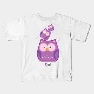 Triple Owl Family Kids T-Shirt